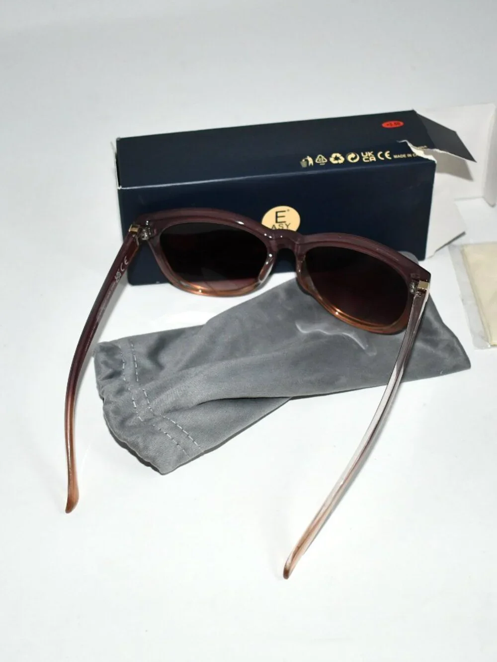 EASY READ Bifocal Reading Sunglasses, +2.50, UV400, Gradient Brown, Cat Eye, NWT